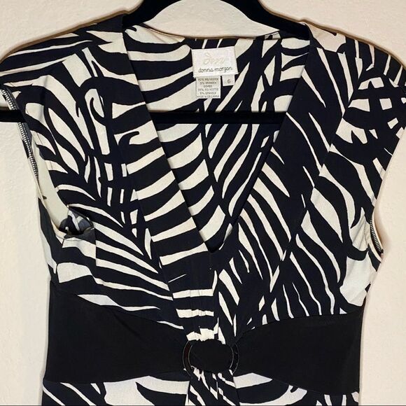 Donna Morgan Zebra Print Dress Sz 6 - Picture 2 of 6